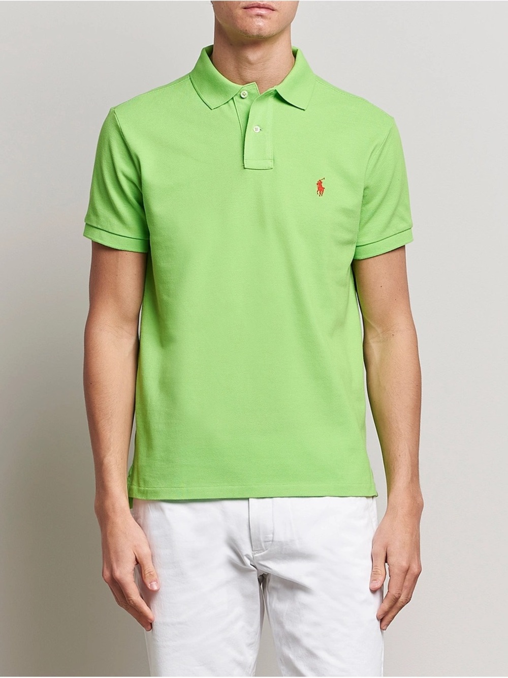 Polo by Ralph Lauren - Custom Fit Green Polo with Red Signature Logo